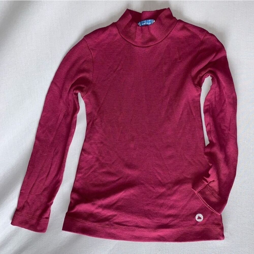 Mayoral Burgundy Red Girl’s 6 Mock neck Long Sleeve Shirt Top Soft Comfortable